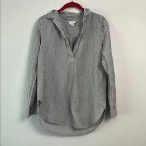 J.Crew|Black and White Striped Linen Blend Top sz XS